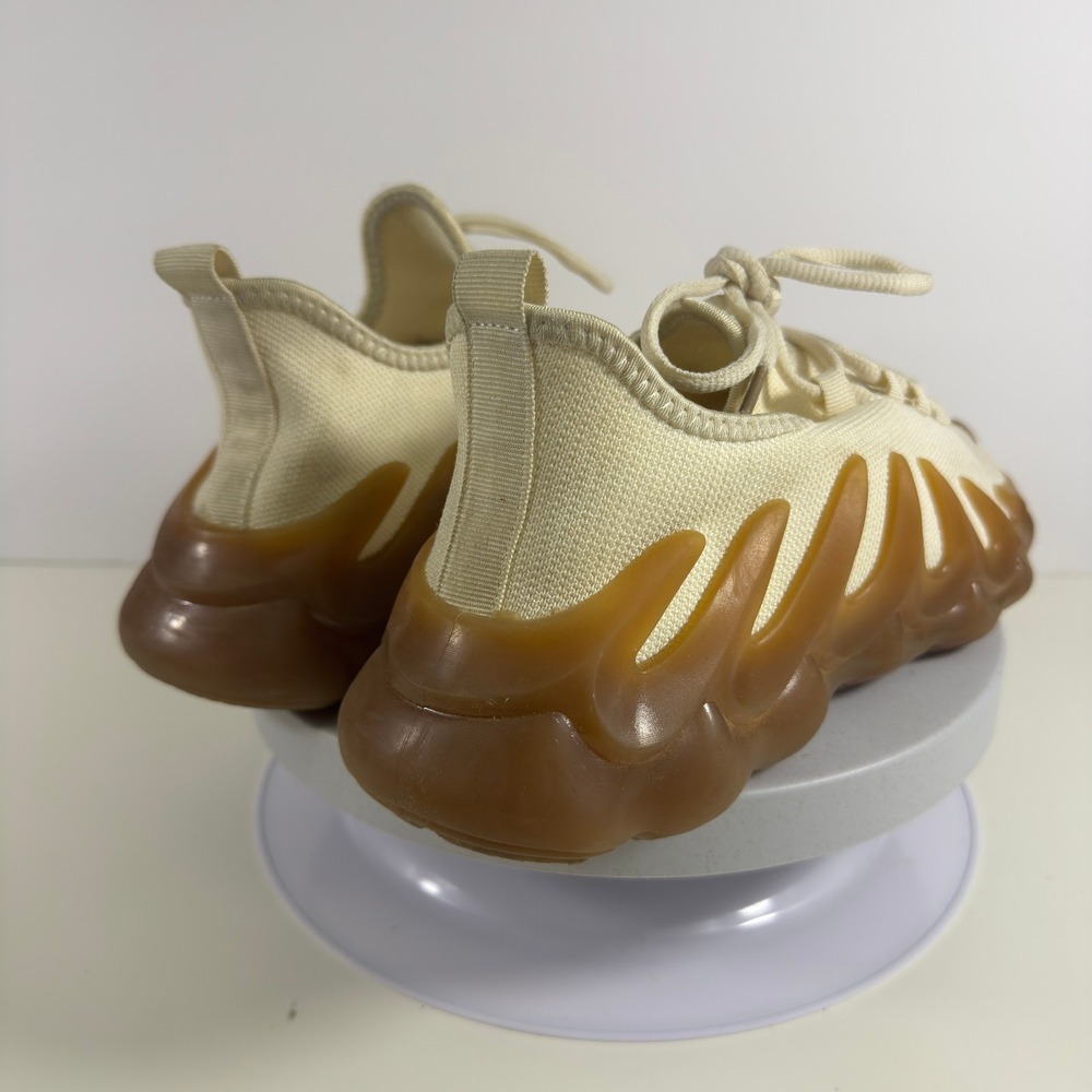 Mako Air Mens Knit Sneakers Cream Gum Sculptural Mesh Running Shoes Size 12M - Picture 7 of 13